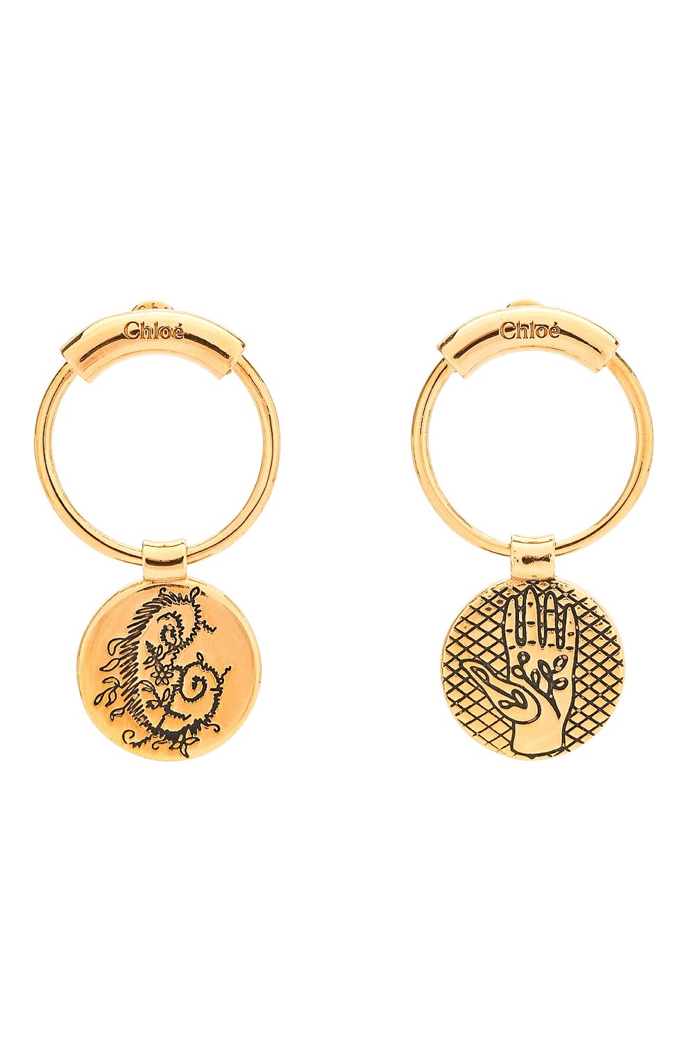 Женские серьги emoji CHLOÉ золотого цвета, арт. CHC18WFE38CB7 | Фото 1