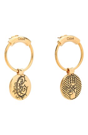 Женские серьги emoji CHLOÉ золотого цвета по цене 28050 руб., арт. CHC18WFE38CB7 | Фото 3 Женские серьги emoji CHLOÉ золотого цвета, арт. CHC18WFE38CB7 | Фото 3