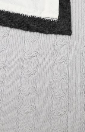 Детского шерстяное одеяло BABY T светло-серого цвета, арт. 18AI807C0I | Фото 2 (Материал: Шерсть, Текстиль; Статус проверки: Проверено, Проверена категория)