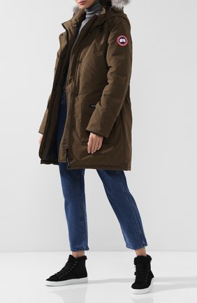 Женская парка trillium CANADA GOOSE хаки цвета по цене 106500 руб., арт. 6660L | Фото 2 Женская парка trillium CANADA GOOSE хаки цвета, арт. 6660L | Фото 2