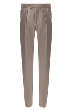 Мужские шерстяные брюки GIORGIO ARMANI бежевого цвета, арт. 8WGPP01F/T004K | Фото 1 (Длина (брюки, джинсы): Стандартные; Материал внешний: Шерсть; Статус проверки: Проверено, Проверена категория; Случай: Повседневный)