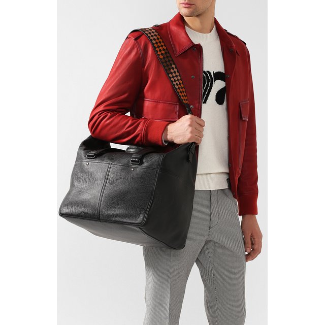 фото Кожаная дорожная сумка на молнии с плечевым ремнем bottega veneta
