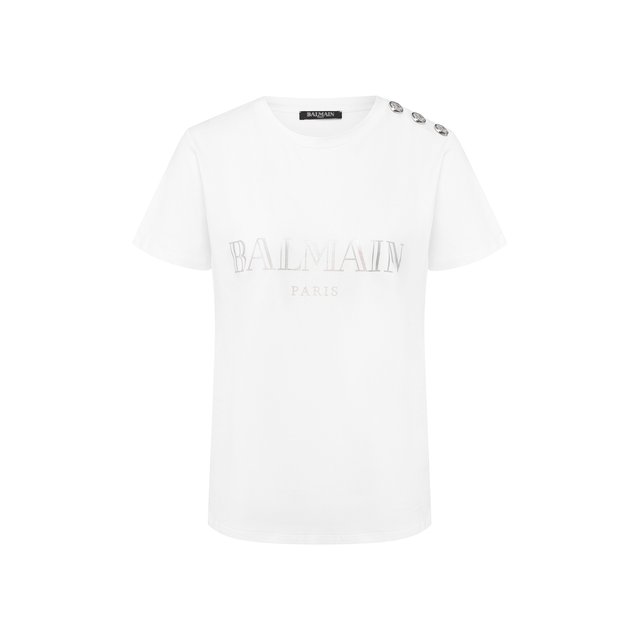 Хлопковая футболка с логотипом бренда BALMAIN 5559476