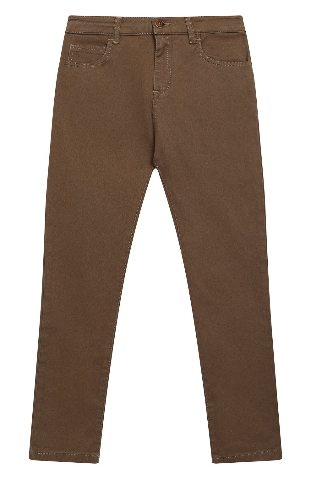 Хлопковые брюки прямого кроя MANUEL RITZ детские бежевого цвета .
