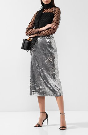 Женская серебряная юбка-миди с пайетками Erdem, арт. AW18_4343SES купить в ЦУМ | Фото №2 Юбка-миди с пайетками Erdem серебряная | Фото №2