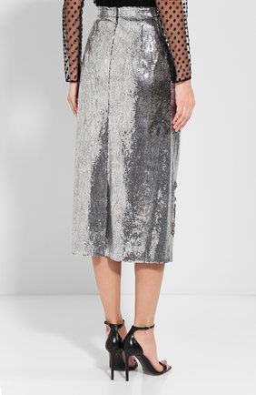 Женская серебряная юбка-миди с пайетками Erdem, арт. AW18_4343SES купить в ЦУМ | Фото №4 Юбка-миди с пайетками Erdem серебряная | Фото №4