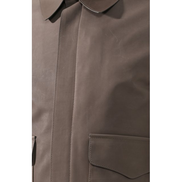 фото Кожаная куртка на молнии с отложным воротником ralph lauren