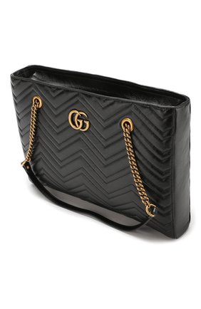 Женская сумка-тоут gg marmont GUCCI черная цвета, арт. 524578/00LAT купить в ЦУМ | Фото №4 Сумка-тоут GG Marmont Gucci черная цвета | Фото №4