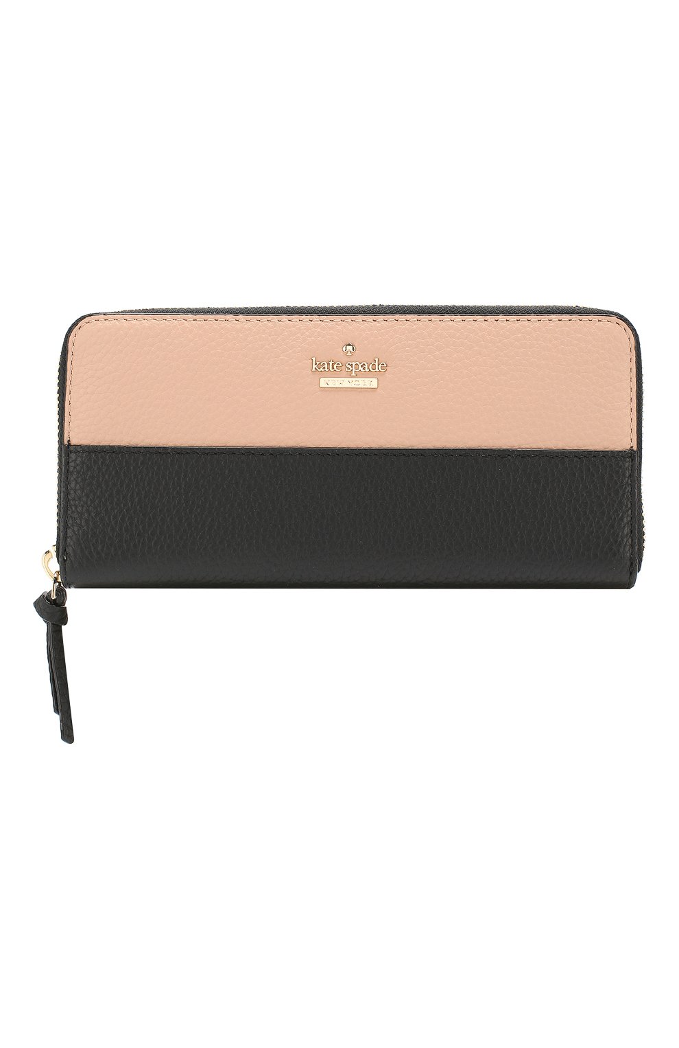 Кожаный кошелек на молнии Kate Spade New York бежевого цвета | Фото №1