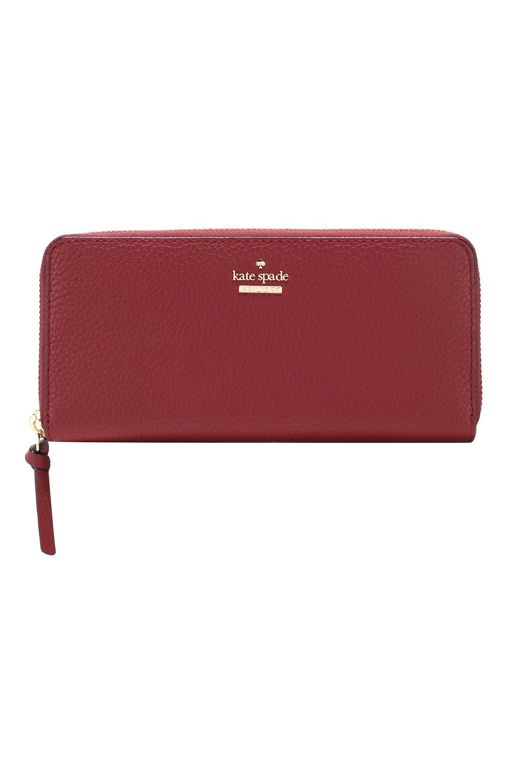 Кожаный кошелек на молнии Kate Spade New York красного цвета | Фото №1