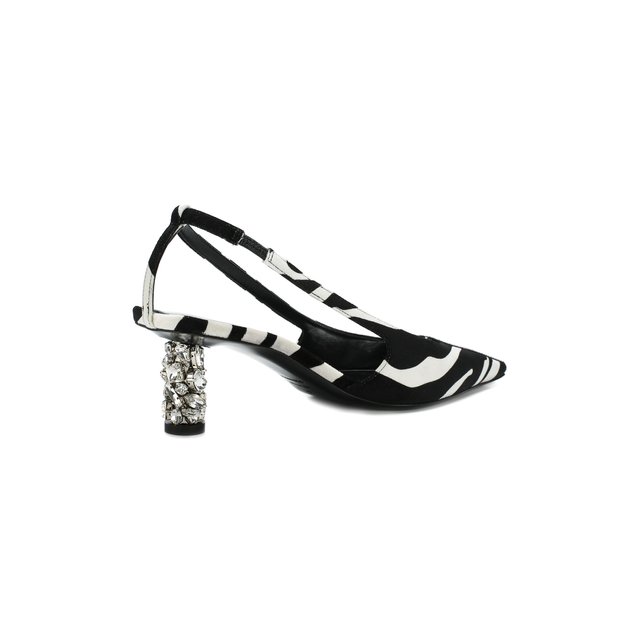 Бархатные туфли с открытым задником на декорированном каблуке Tom Ford 6257047