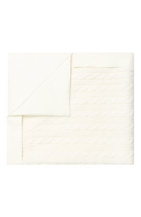 Детского одеяло фактурной вязки LORO PIANA белого цвета, арт. FAD5709 | Фото 1 (Материал: Текстиль, Синтетический материал)
