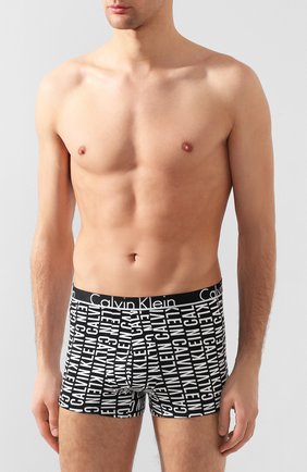 Мужские хлопковые боксеры с широкой резинкой CALVIN KLEIN черно-белого цвета по цене 2995 руб., арт. NU8638A | Фото 2 Мужские хлопковые боксеры с широкой резинкой CALVIN KLEIN черно-белого цвета, арт. NU8638A | Фото 2