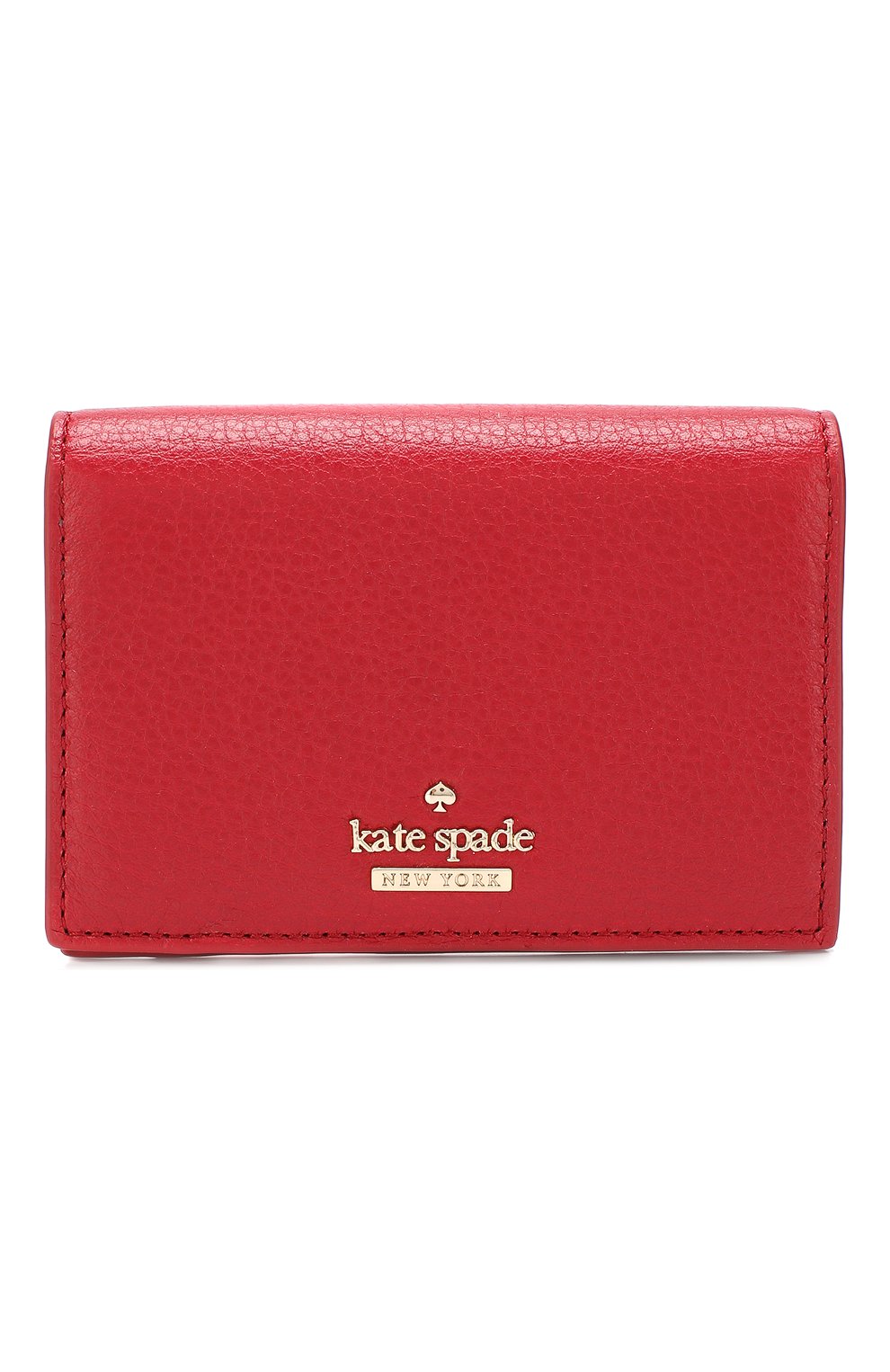 Кожаный кошелек на кнопке Kate Spade New York красного цвета | Фото №1