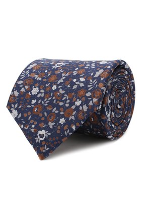 Мужской шелковый галстук с узором VAN LAACK синего цвета, арт. LUIS-PEL/K70699 | Фото 1 (Материал: Шелк, Текстиль; Принт: С принтом)