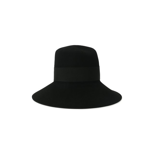Фетровая шляпа с лентой Saint Laurent черного цвета