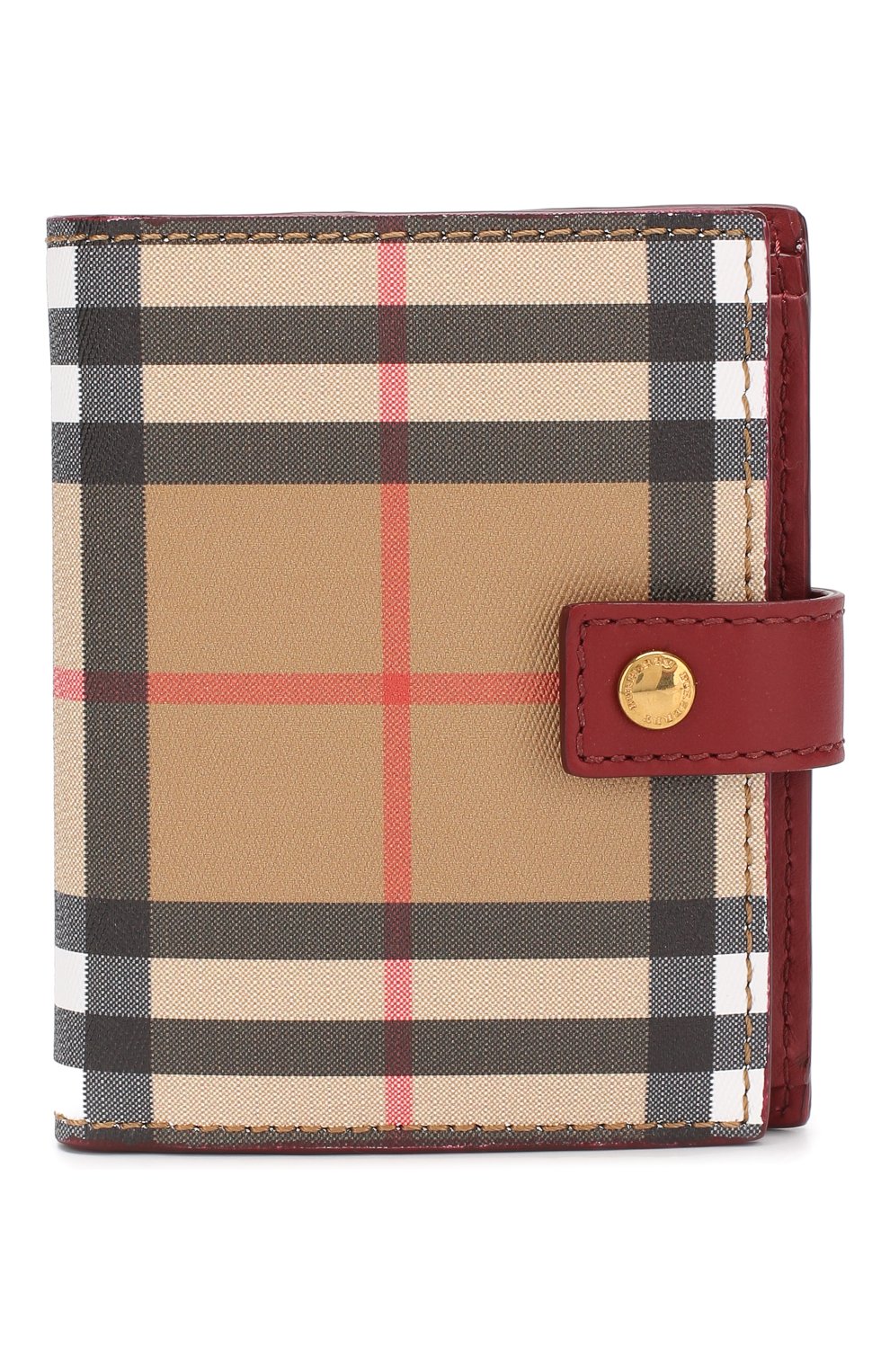 Кожаный кошелек в клетку Vintage Check Burberry красного цвета | Фото №1