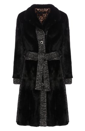 Женская шуба из меха норки с поясом DOLCE & GABBANA черного цвета по цене 2155000 руб., арт. I0A30W/FUPLH | Фото 1 Женская шуба из меха норки с поясом DOLCE & GABBANA черного цвета, арт. I0A30W/FUPLH | Фото 1