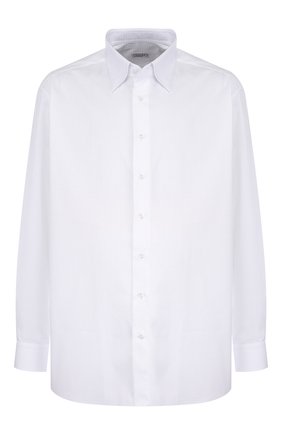 Мужская хлопковая сорочка с воротником кент ZILLI белого цвета по цене 92700 руб., арт. MFQ-00101-04211/RE01 | Фото 1