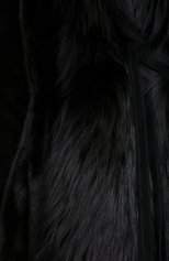 Женская шуба с поясом из меха норки и лисы DOLCE & GABBANA черного цвета, арт. I0A31W/FUPLH | Фото 5 (Женское Кросс-КТ: Мех; Рукава: Длинные; Стили: Гламурный; Материал внешний: Натуральный мех; Длина (верхняя одежда): Длинные; Статус проверки: Проверено, Проверена категория; Материал подклада: Шелк)