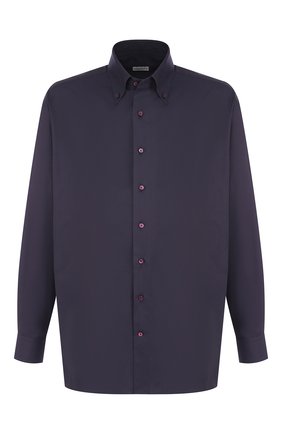 Мужская хлопковая рубашка с воротником button down ZILLI темно-синего цвета по цене 54700 руб., арт. MFQ-MERCU-01077/RE01 | Фото 1 Мужская хлопковая рубашка с воротником button down ZILLI темно-синего цвета, арт. MFQ-MERCU-01077/RE01 | Фото 1