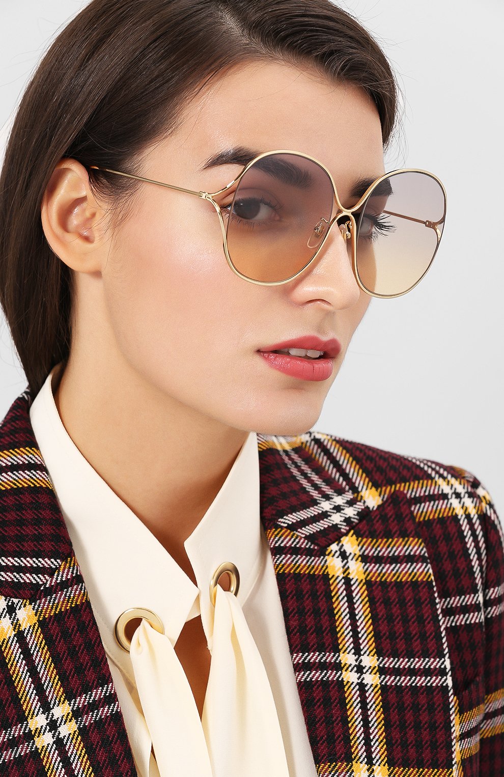 Женские солнцезащитные очки GUCCI золотого цвета по цене 36250 руб., арт. GG0362 003 | Фото 2 Женские солнцезащитные очки GUCCI золотого цвета, арт. GG0362 003 | Фото 2