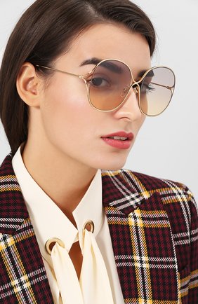 Женские солнцезащитные очки GUCCI золотого цвета по цене 36250 руб., арт. GG0362 003 | Фото 2 Женские солнцезащитные очки GUCCI золотого цвета, арт. GG0362 003 | Фото 2
