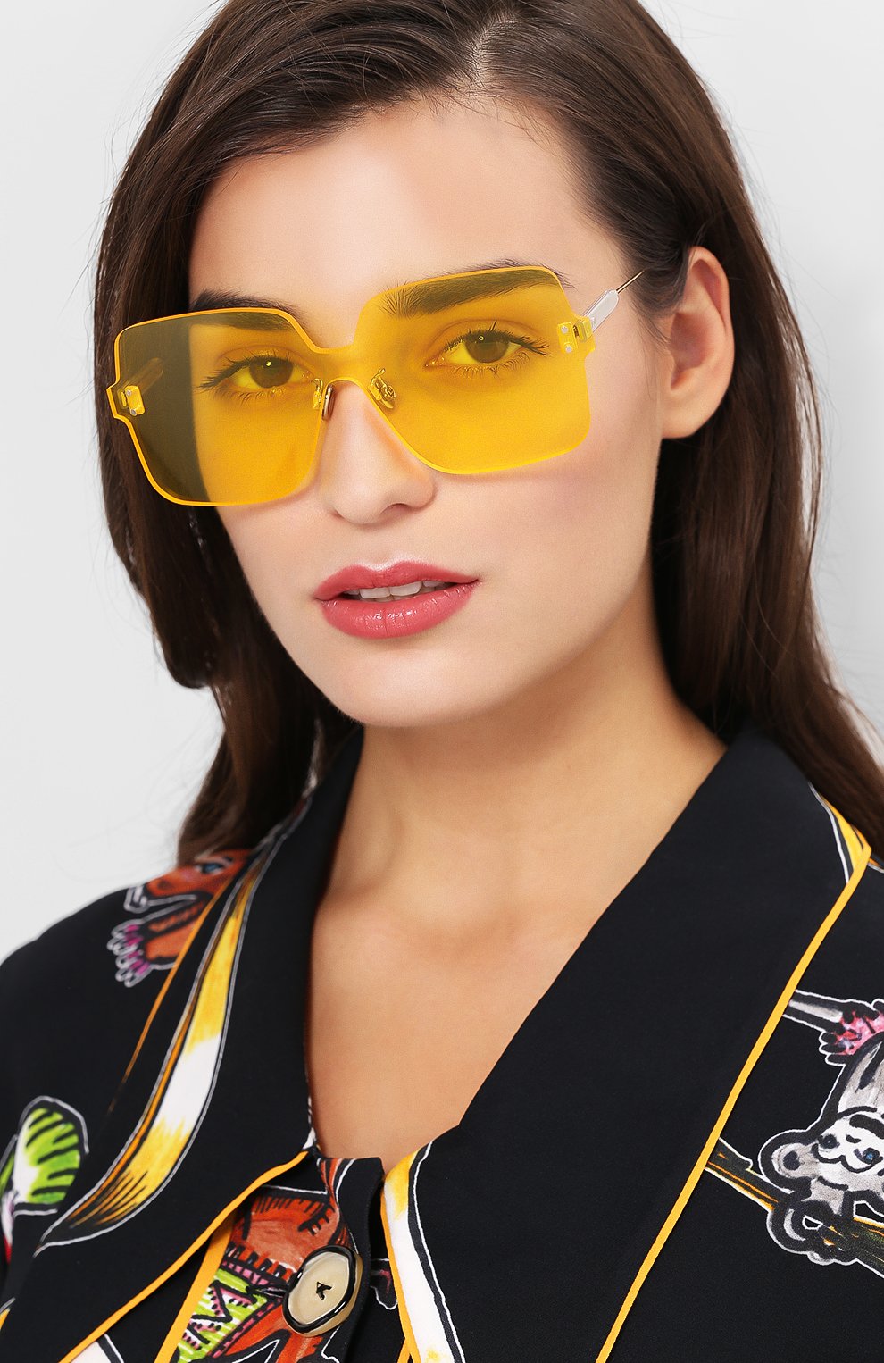 Женские солнцезащитные очки DIOR желтого цвета по цене 27000 руб., арт. DI0RC0L0RQUAKE1 40G | Фото 2 Женские солнцезащитные очки DIOR желтого цвета, арт. DI0RC0L0RQUAKE1 40G | Фото 2