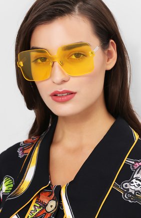 Женские солнцезащитные очки DIOR желтого цвета по цене 27000 руб., арт. DI0RC0L0RQUAKE1 40G | Фото 2 Женские солнцезащитные очки DIOR желтого цвета, арт. DI0RC0L0RQUAKE1 40G | Фото 2