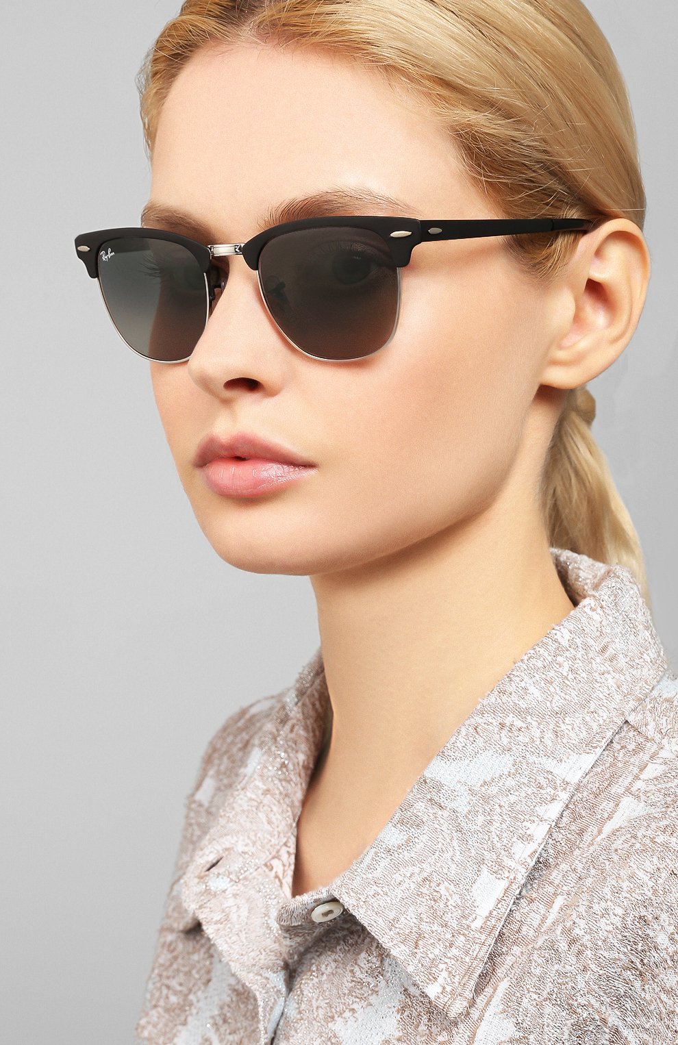 Женские серые солнцезащитные очки Ray-Ban, арт. 3716-911871 купить в ЦУМ | Фото №2 Солнцезащитные очки Ray-Ban серые | Фото №2