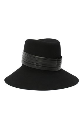 Женская фетровая шляпа SAINT LAURENT черного цвета, арт. 542391/3YB40 | Фото 2 (Статус проверки: Проверена категория, Проверено; Материал: Шерсть, Текстиль)