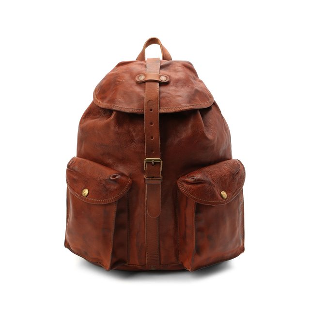 фото Кожаный рюкзак с двумя внешними карманами rrl