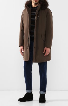 Мужская пуховая парка на молнии с капюшоном ERMENEGILDO ZEGNA хаки цвета по цене 320500 руб., арт. URT35/R314 | Фото 2 Мужская пуховая парка на молнии с капюшоном ERMENEGILDO ZEGNA хаки цвета, арт. URT35/R314 | Фото 2