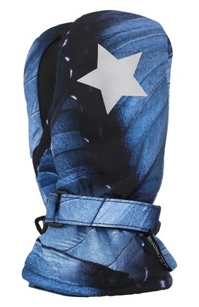 Детские утепленные варежки MOLO синего цвета, арт. 7W18S101 | Фото 1 (Материал: Текстиль, Синтетический материал; Статус проверки: Проверено, Проверена категория)