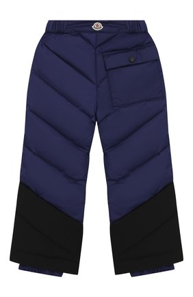 Детские утепленные брюки MONCLER ENFANT синего цвета, арт. D2-954-11028-85-5399E/4-6A | Фото 2 (Материал внешний: Синтетический материал; Кросс-КТ: Утепленный; Ростовка одежда: 4 года | 104 см, 5 лет | 110 см)