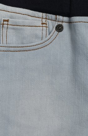Детские джинсы с поясом на кулиске BURBERRY голубого цвета по цене 7800 руб., арт. 8007463 | Фото 3 Детские джинсы с поясом на кулиске BURBERRY голубого цвета, арт. 8007463 | Фото 3