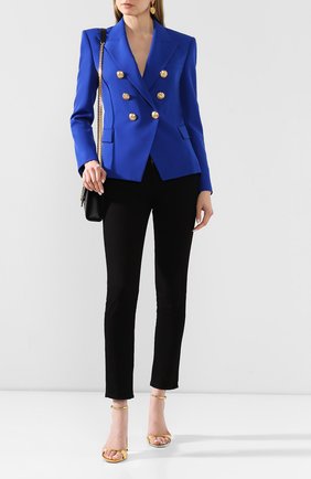 Женский шерстяной жакет BALMAIN синего цвета по цене 141500 руб., арт. 147271/167L | Фото 2 Женский шерстяной жакет BALMAIN синего цвета, арт. 147271/167L | Фото 2