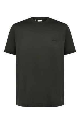 Мужская хлопковая футболка с круглым вырезом BRIONI хаки цвета по цене 26650 руб., арт. UJ9M0L/PZ600 | Фото 1 Мужская хлопковая футболка с круглым вырезом BRIONI хаки цвета, арт. UJ9M0L/PZ600 | Фото 1 (Рукава: Короткие; Мужское Кросс-КТ: Футболка-одежда; Длина (для топов): Стандартные; Материал внешний: Хлопок; Статус проверки: Проверена категория; Принт: Без принта; Стили: Кэжуэл)