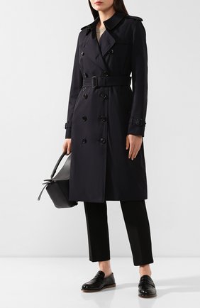 Женский хлопковый тренч kensington BURBERRY темно-синего цвета по цене 138000 руб., арт. 4073368 | Фото 2 Женский хлопковый тренч kensington BURBERRY темно-синего цвета, арт. 4073368 | Фото 2