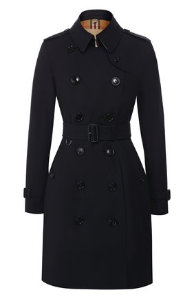 Женский хлопковый тренч chelsea BURBERRY темно-синего цвета по цене 145000 руб., арт. 4073375 | Фото 1 Женский хлопковый тренч chelsea BURBERRY темно-синего цвета, арт. 4073375 | Фото 1