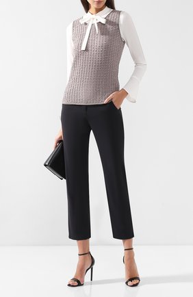 Женские укороченные брюки из шерсти GIORGIO ARMANI темно-серого цвета по цене 52800 руб., арт. 8WHPP00E/T0084 | Фото 2 Женские укороченные брюки из шерсти GIORGIO ARMANI темно-серого цвета, арт. 8WHPP00E/T0084 | Фото 2