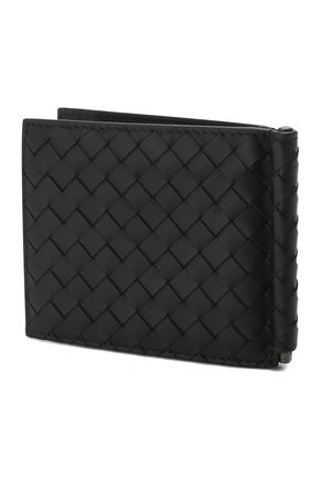 Мужской кожаный зажим для купюр с плетением intrecciato BOTTEGA VENETA черного цвета по цене 28550 руб., арт. 123180/V4651 | Фото 2 Мужской кожаный зажим для купюр с плетением intrecciato BOTTEGA VENETA черного цвета, арт. 123180/V4651 | Фото 2