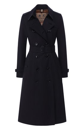 Женский хлопковый тренч chelsea BURBERRY темно-синего цвета по цене 145000 руб., арт. 4073379 | Фото 1 Женский хлопковый тренч chelsea BURBERRY темно-синего цвета, арт. 4073379 | Фото 1
