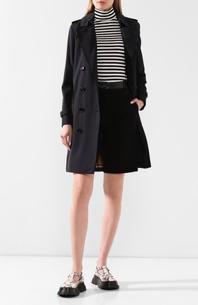 Женский хлопковый тренч kensington BURBERRY темно-синего цвета по цене 138000 руб., арт. 4073371 | Фото 2 Женский хлопковый тренч kensington BURBERRY темно-синего цвета, арт. 4073371 | Фото 2
