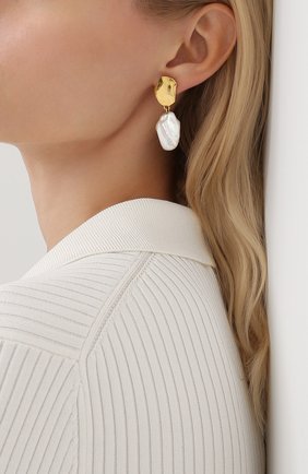 Женские серьги marusia COPINE JEWELRY белого цвета по цене 18480 руб., арт. MARUSIAGLD | Фото 2 Женские серьги marusia COPINE JEWELRY белого цвета, арт. MARUSIAGLD | Фото 2