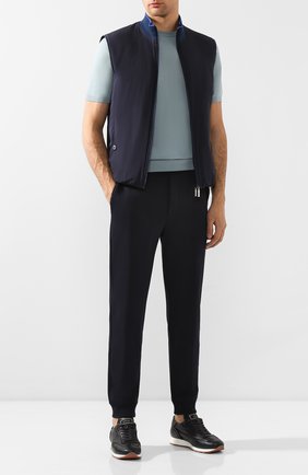 Мужские хлопковые джоггеры ERMENEGILDO ZEGNA темно-синего цвета по цене 39950 руб., арт. US550/TR0R | Фото 2 Мужские хлопковые джоггеры ERMENEGILDO ZEGNA темно-синего цвета, арт. US550/TR0R | Фото 2