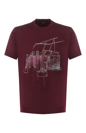 Мужская хлопковая футболка Z ZEGNA бордового цвета по цене 15150 руб., арт. VS372/ZZ630E | Фото 1 Мужская хлопковая футболка Z ZEGNA бордового цвета, арт. VS372/ZZ630E | Фото 1