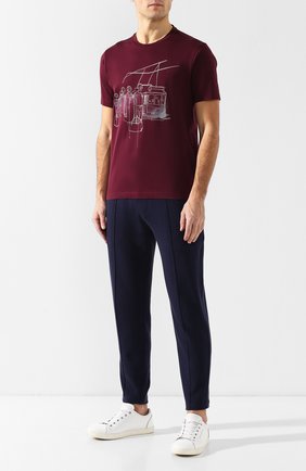 Мужская хлопковая футболка Z ZEGNA бордового цвета по цене 15150 руб., арт. VS372/ZZ630E | Фото 2 Мужская хлопковая футболка Z ZEGNA бордового цвета, арт. VS372/ZZ630E | Фото 2