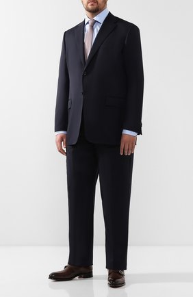 Мужской шерстяной костюм CORNELIANI темно-синего цвета по цене 174000 руб., арт. 827315L8818150/92 Q1 | Фото 1 Мужской шерстяной костюм CORNELIANI темно-синего цвета, арт. 827315L8818150/92 Q1 | Фото 1 (Материал внешний: Шерсть; Big photo: Big photo; Рукава: Длинные; Костюмы М: Однобортный; Стили: Классический)