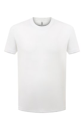 Мужская хлопковая футболка BRUNELLO CUCINELLI белого цвета, арт. M0T617427 | Фото 1